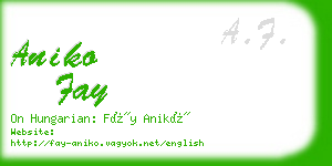 aniko fay business card